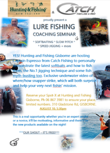 GISBORNE Hunt FISH 530pm Poster. Espresso