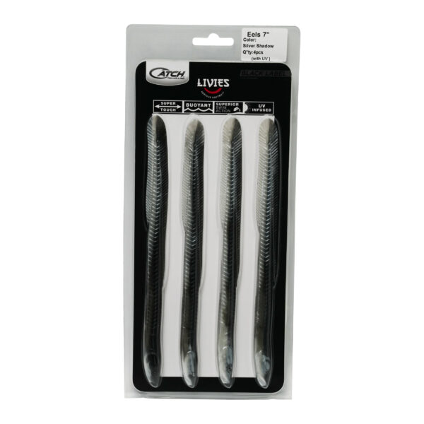 Catch fishing, black label lvies, soft plastic eels