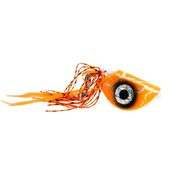Introducing the Catch Beady Eye Kabura Jig, your new secret weapon for landing big fish! Designed in a vibrant orange and featuring a standout, reflective eye, this lure doesn’t just attract attention—it demands it. With its enticing array of trailing strands, it's engineered to be irresistible underwater. Get ready to up your fishing game with this powerhouse jig from BerleyPro!.