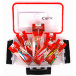 Introducing the Catch 20g Micro Jig Value Pack! With its rugged red handle and eye-catching red packaging, this tackle box is packed to the brim with versatile lures like the Catch 20g Micro Jig and squid lures. Perfect for any angler looking to take their fishing game to the next level, it’s your ultimate companion on every adventure!.