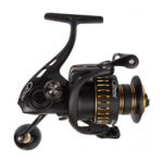 Introducing the Catch S3000 Spinning Reel – where sleek meets function! Dressed to impress in its striking black and gold finish, this reel is more than just looks. Featuring a left-side handle and a central spool, it snaps onto your fishing rod with ease. Ready for action on any waterway!.